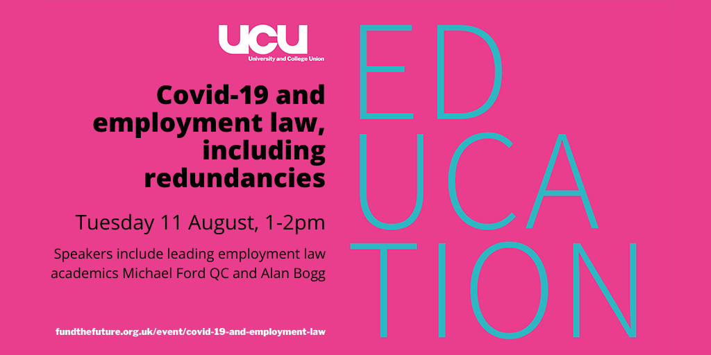 Covid-19 and employment law, including redundancies - Tuesday 11 August, 1-2pm