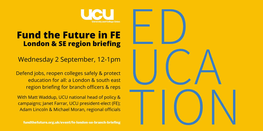 London & SE FE briefing: Wed 2 September, 12-1pm